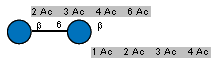 Ac(1-2)[Ac(1-6),Ac(1-4),Ac(1-3)]bDGlcp(1-6)[Ac(1-4),Ac(1-3),Ac(1-2),Ac(1-1)]bDGlcp