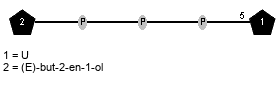 Subst(1-P-P-P-5)xXnucU // Subst = (E)-but-2-en-1-ol = SMILES C/C=C/{1}CO