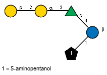 bDGalp(1-2)aDGalp(1-3)bLRhap(1-4)[Subst(1-1)]bDGlcp // Subst = 5-aminopentanol= SMILES NCCCCC{1}O