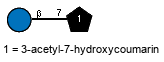 bDGlcp(1-7)Subst // Subst = 3-acetyl-7-hydroxycoumarin = SMILES CC(c(cc(cc{7}c(O)c1)c1o2)c2=O)=O