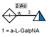 Ac(1-2)aLGalpNA(1-3)[Ac(1-2)]?DQuipN