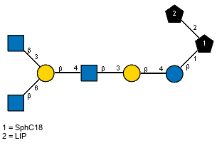 Ac(1-2)bDGlcpN(1-3)[Ac(1-2)bDGlcpN(1-6)]bDGalp(1-4)[Ac(1-2)]bDGlcpN(1-3)bDGalp(1-4)bDGlcp(1-1)[LIP(1-2)]xXSphC18