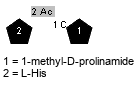 Ac(1-2)xLHis(1C-1)Subst // Subst = 1-methyl-D-prolinamide = SMILES C1C[C@@H](NC1){1}C