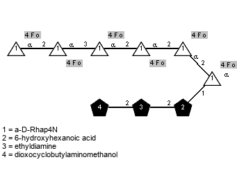 Fo(1-4)aDRhap4N(1-2)[Fo(1-4)]aDRhap4N(1-3)[Fo(1-4)]aDRhap4N(1-2)[Fo(1-4)]aDRhap4N(1-2)[Fo(1-4)]aDRhap4N(1-2)[Fo(1-4),Subst3(1-2)Subst2(1-2)Subst1(1-1)]aDRhap4N // Subst1 = 6-hydroxyhexanoic acid = SMILES O={2}C(O)CCCC{1}CO; Subst2 = ethyldiamine = SMILES {2}NCC{1}N; Subst3 = dioxocyclobutylaminomethanol = SMILES  NC1C(=O)C(=O){1}C1O