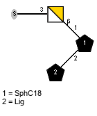 S-3)bDGalpN(1-1)[lXLig(1-2)]xXSphC18