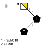 S-3)bDGalpN(1-1)[lXPam(1-2)]xXSphC18