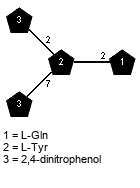 Subst(1-2)[Subst(1-7)]xLTyr(1-2)xLGln // Subst = 2,4-dinitrophenol = SMILES C1=C{1}C(=C(C=C1[N+](=O)[O-])[N+](=O)[O-])O