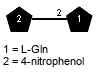 Subst(1-2)xLGln // Subst = 4-nitrophenol = SMILES C1=C{1}C(=CC=C1[N+](=O)[O-])O