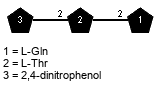 Subst(1-2)xLThr(1-2)xLGln // Subst = 2,4-dinitrophenol = SMILES C1=C{1}C(=C(C=C1[N+](=O)[O-])[N+](=O)[O-])O