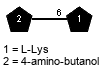 Subst(1-6)xLLys // Subst = 4-amino-butanol = SMILES NCCC{1}C(O)