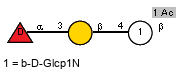 aDFucp(1-3)bDGalp(1-4)[Ac(1-1)]bDGlcp1N