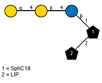 aDGalp(1-4)bDGalp(1-4)bDGlcp(1-1)[LIP(1-2)]xXSphC18
