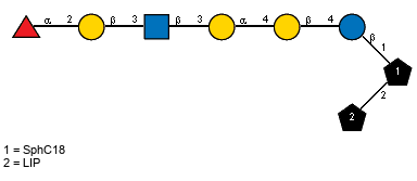 aLFucp(1-2)bDGalp(1-3)[Ac(1-2)]bDGlcpN(1-3)aDGalp(1-4)bDGalp(1-4)bDGlcp(1-1)[LIP(1-2)]xXSphC18