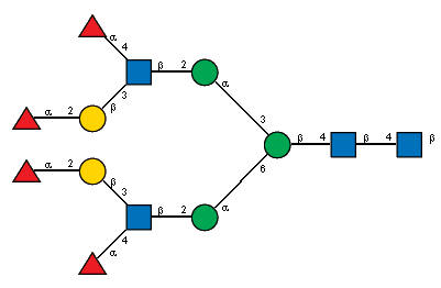 aLFucp(1-2)bDGalp(1-3)[aLFucp(1-4),Ac(1-2)]bDGlcpN(1-2)aDManp(1-3)[aLFucp(1-2)bDGalp(1-3)[aLFucp(1-4),Ac(1-2)]bDGlcpN(1-2)aDManp(1-6)]bDManp(1-4)[Ac(1-2)]bDGlcpN(1-4)[Ac(1-2)]bDGlcpN