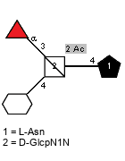 aLFucp(1-3)[SUG(1-4),Ac(1-2)]?DGlcpN1N(1-4)xLAsn
