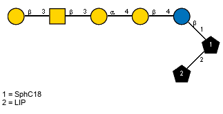 bDGalp(1-3)[Ac(1-2)]bDGalpN(1-3)aDGalp(1-4)bDGalp(1-4)bDGlcp(1-1)[LIP(1-2)]xXSphC18