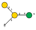 bDGalp(1-3)[P-6)]bDGalp(1-4)aDManp