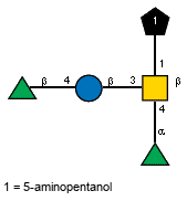 bLRhap(1-4)bDGlcp(1-3)[aLRhap(1-4),Ac(1-2),Subst(1-1)]bDGalpN // Subst = 5-aminopentanol= SMILES NCCCCC{1}O
