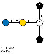 lXPam(1-1)[bDGlcp(1-6)bDGalp(1-3),lXPam(1-2)]xLGro