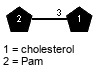 lXPam(1-3)Subst // Subst = cholesterol = SMILES C[C@H](CCCC(C)C)[C@H]1CC[C@@H]2[C@@]1(CC[C@H]3[C@H]2CC=C4[C@@]3(CC{3}[C@@H](C4)O)C)C