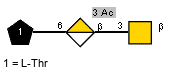 xLThr(2-6)[Ac(1-3)]bDGalpA(1-3)[Ac(1-2)]bDGalpN