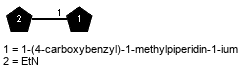 xXEtN(2-1)Subst // Subst = 1-(4-carboxybenzyl)-1-methylpiperidin-1-ium = SMILES C[N+]1(Cc2ccc({1}C(O)=O)cc2)CCCCC1