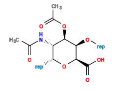 *O[C@H]1[C@@H](C(=O)O)O[C@H](*)[C@H](NC(C)=O)[C@H]1OC(C)=O
