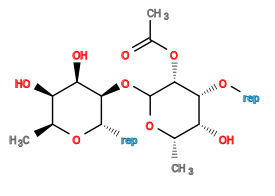 [*]O[C@@H]1[C@H](O)[C@H](C)OC(O[C@H]2[C@H]([*])O[C@@H](C)[C@@H](O)[C@H]2O)[C@@H]1OC(C)=O