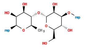 [*]O[C@H]1[C@H](O)[C@@H](CO)O[C@H](O[C@@H]2[C@@H](C)O[C@@H]([*])[C@@H](O)[C@H]2O)[C@H]1O