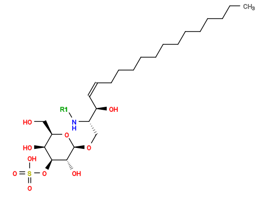 [1*]N[C@@H](CO[C@@H]1O[C@H](CO)[C@H](O)[C@H](OS(=O)(=O)O)[C@H]1O)[C@H](O)/C=C/CCCCCCCCCCCCC