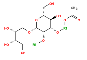 [1*]O[C@H]1[C@@H](O[1*]OC(C)=O)[C@H](O)[C@@H](CO)O[C@H]1OC[C@@H](O)[C@@H](O)CO