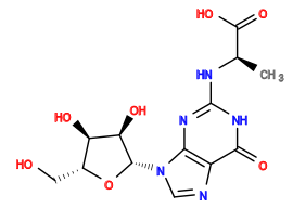 C[C@@H](Nc1nc2c(ncn2[C@@H]2O[C@H](CO)[C@@H](O)[C@H]2O)c(=O)[nH]1)C(=O)O