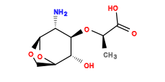C[C@@H](O[C@H]1[C@H](O)[C@H]2CO[C@H](O2)[C@@H]1N)C(=O)O