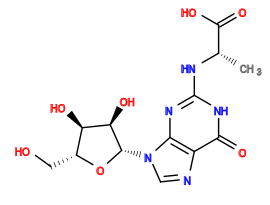 C[C@H](Nc1nc2c(ncn2[C@@H]2O[C@H](CO)[C@@H](O)[C@H]2O)c(=O)[nH]1)C(=O)O