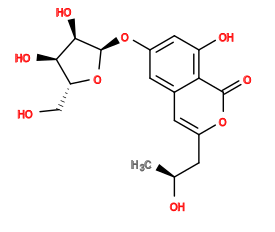 C[C@H](O)Cc1cc2cc(O[C@H]3O[C@H](CO)[C@@H](O)[C@H]3O)cc(O)c2c(=O)o1