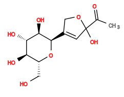 CC(=O)C1(O)C=C([C@H]2O[C@H](CO)[C@@H](O)[C@H](O)[C@H]2O)CO1