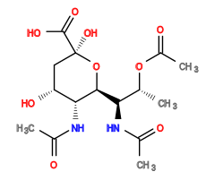 CC(=O)N[C@@H]1[C@H](O)C[C@@](O)(C(=O)O)O[C@H]1[C@H](NC(C)=O)[C@@H](C)OC(C)=O