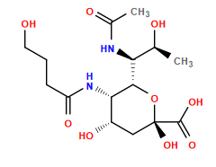 CC(=O)N[C@H]([C@@H]1O[C@](O)(C(=O)O)C[C@H](O)[C@@H]1NC(=O)CCCO)[C@H](C)O