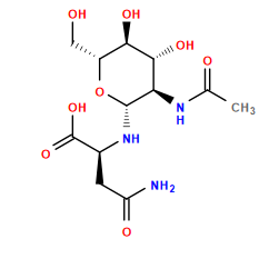 CC(=O)N[C@H]1[C@H](N[C@@H](CC(N)=O)C(=O)O)O[C@H](CO)[C@@H](O)[C@@H]1O