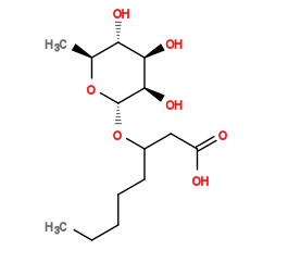 CCCCCC(CC(=O)O)O[C@@H]1O[C@@H](C)[C@H](O)[C@@H](O)[C@H]1O