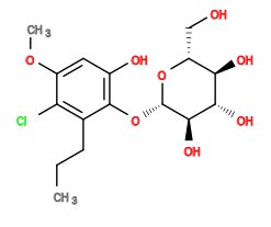 CCCc1c(Cl)c(OC)cc(O)c1O[C@@H]1O[C@H](CO)[C@@H](O)[C@H](O)[C@H]1O