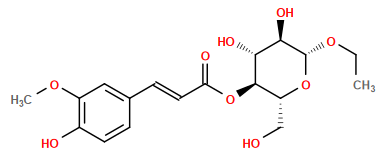 CCO[C@@H]1O[C@H](CO)[C@@H](OC(=O)/C=C/c2ccc(O)c(OC)c2)[C@H](O)[C@H]1O