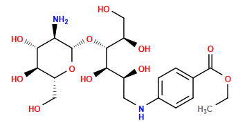 CCOC(=O)c1ccc(NC[C@H](O)[C@@H](O)[C@H](O[C@@H]2O[C@H](CO)[C@@H](O)[C@H](O)[C@H]2N)[C@H](O)CO)cc1