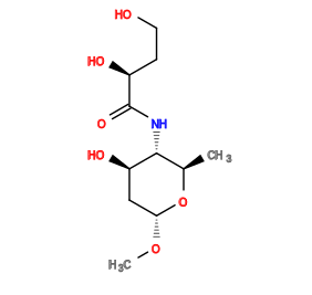 CO[C@@H]1C[C@@H](O)[C@H](NC(=O)[C@@H](O)CCO)[C@@H](C)O1