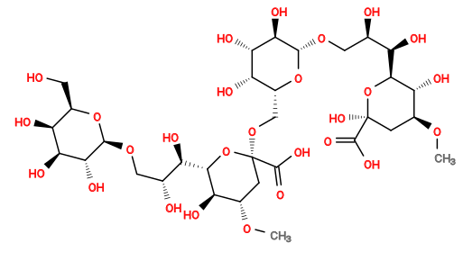 CO[C@H]1C[C@@](O)(C(=O)O)O[C@@H]([C@H](O)[C@H](O)CO[C@@H]2O[C@H](CO[C@]3(C(=O)O)C[C@H](OC)[C@@H](O)[C@H]([C@H](O)[C@H](O)CO[C@@H]4O[C@H](CO)[C@H](O)[C@H](O)[C@H]4O)O3)[C@H](O)[C@H](O)[C@H]2O)[C@@H]1O