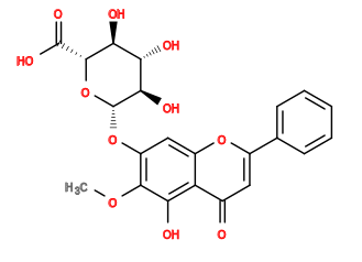 COc1c(O[C@@H]2O[C@H](C(=O)O)[C@@H](O)[C@H](O)[C@H]2O)cc2oc(-c3ccccc3)cc(=O)c2c1O