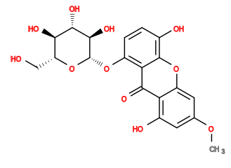 COc1cc(O)c2c(=O)c3c(O[C@@H]4O[C@H](CO)[C@@H](O)[C@H](O)[C@H]4O)ccc(O)c3oc2c1