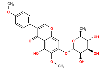 COc1ccc(-c2coc3cc(O[C@@H]4O[C@@H](C)[C@H](O)[C@@H](O)[C@H]4O)c(OC)c(O)c3c2=O)cc1