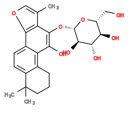 Cc1coc2c1c(O[C@@H]1O[C@H](CO)[C@@H](O)[C@H](O)[C@H]1O)c(O)c1c3c(ccc12)C(C)(C)CCC3