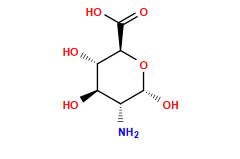 N[C@@H]1[C@@H](O)[C@H](O)[C@@H](C(=O)O)O[C@@H]1O
